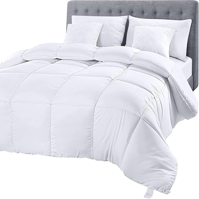 Utopia Bedding Queen Comforter Duvet Insert – White Quilted Down Alternative Comforter with Corner Tabs, Box-Stitched, 88 x 88 Inches
