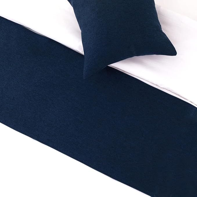 AMBERIS Dark Blue Faux Linen Decorative Bed Frame Cover – Soft & Durable Fabric for Home and Hotel Use