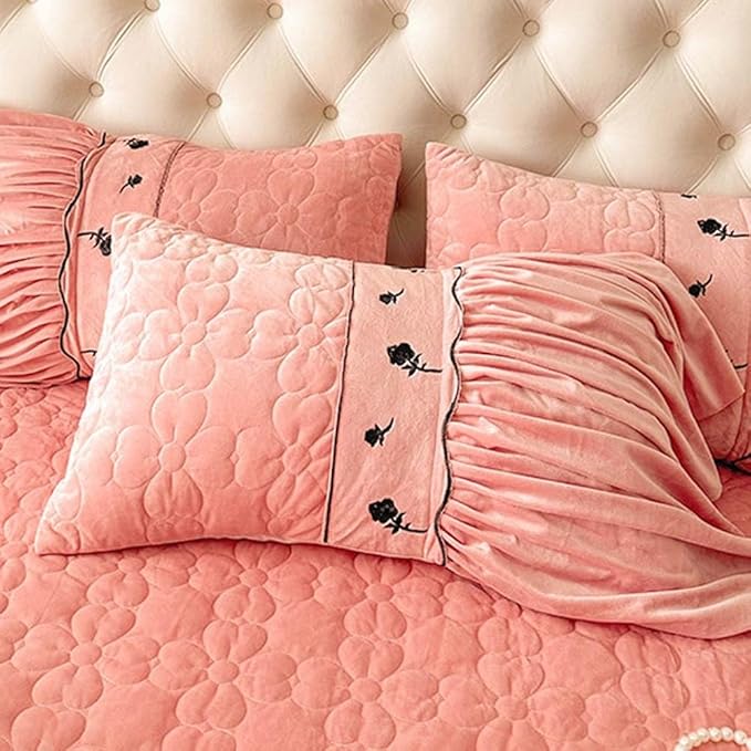 Ruffled Bed Skirt Sheet Set – 3-Piece Bedding with Drop Skirt, Includes 1 Flat Sheet and 2 Pillowcases, King Size 150x200 cm – Easy Fit with Elastic Corners, Elegant Dust Ruffle Design