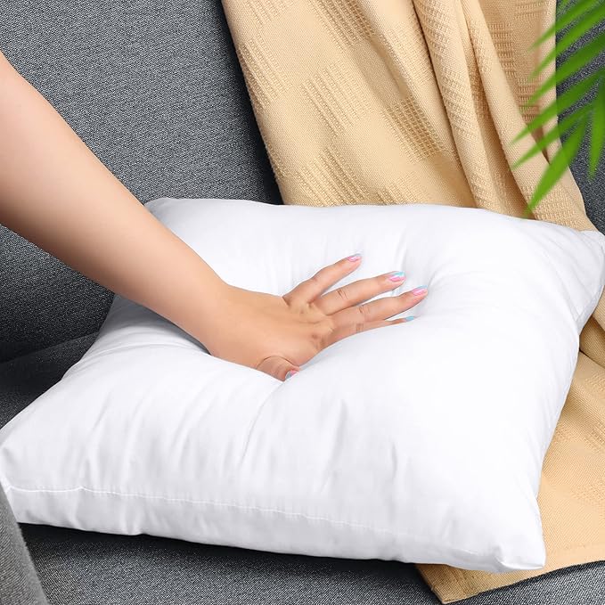 Utopia Bedding Cushion Inserts – Set of 4 Square Pillow Fillers (45 x 45 cm) – Soft Siliconized Fiber Filled Inner Cushions for Sofa, Bed, or Decor – White, Hypoallergenic & Fluff Resistant