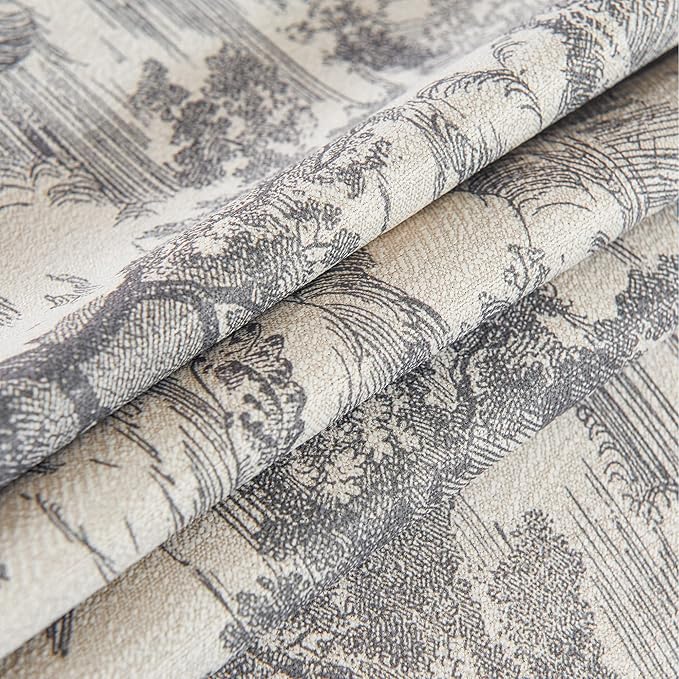 OSVINO Floral Bed Runner – 240 x 48 cm Microfibre Decorative Bed Scarf for 180 cm Bed, Elegant Grey Plant Pattern, Hotel & Home Use